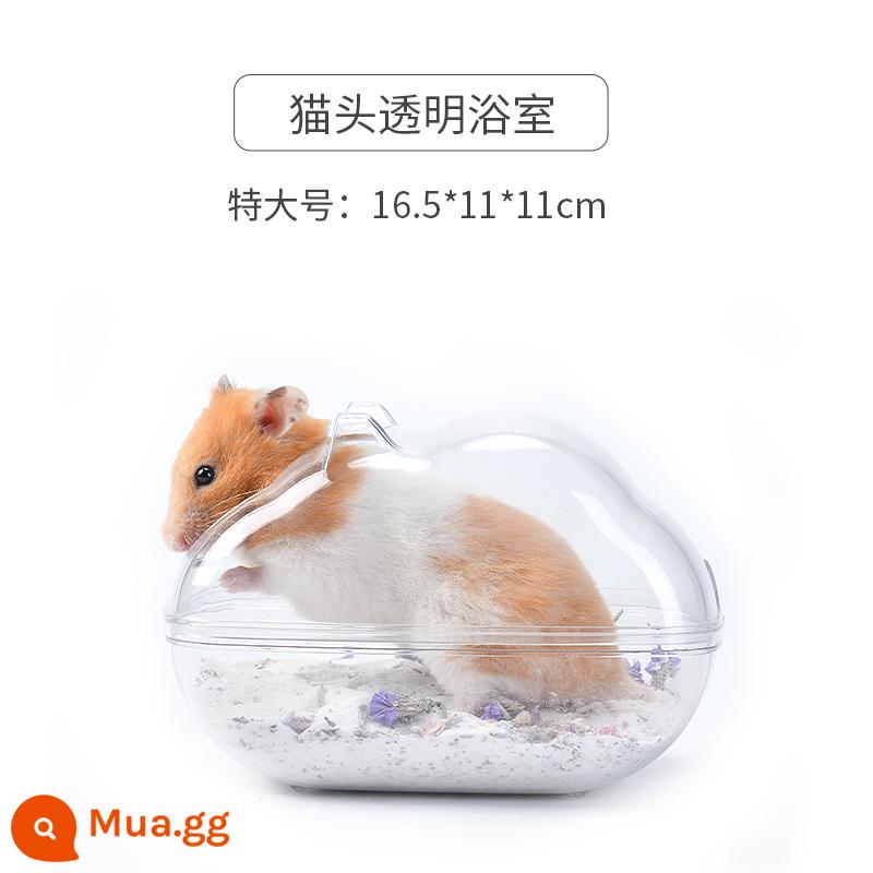 Phòng tắm Hamster hoàn toàn trong suốt nhà vệ sinh gấu vàng sử dụng kép phòng tắm chống văng cát tắm nước tiểu lưu vực cát nguồn cung cấp bên ngoài - Phòng tắm đầu mèo trong suốt cỡ king - thích hợp cho người lùn và đàn con