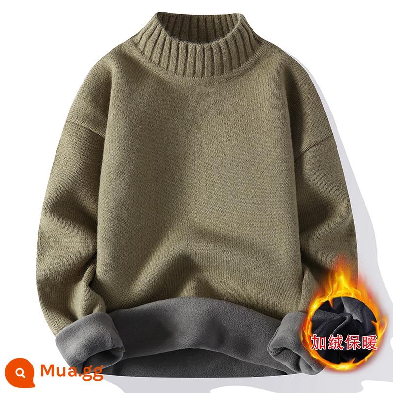 Nửa Áo Len Cao Cổ Nam Mùa Đông Sang Trọng Dày Len Thanh Niên Thu Đông Cashmere Dệt Kim Đáy Áo Sơ Mi Nam - 5201 xanh nhạt [áo nửa cổ]