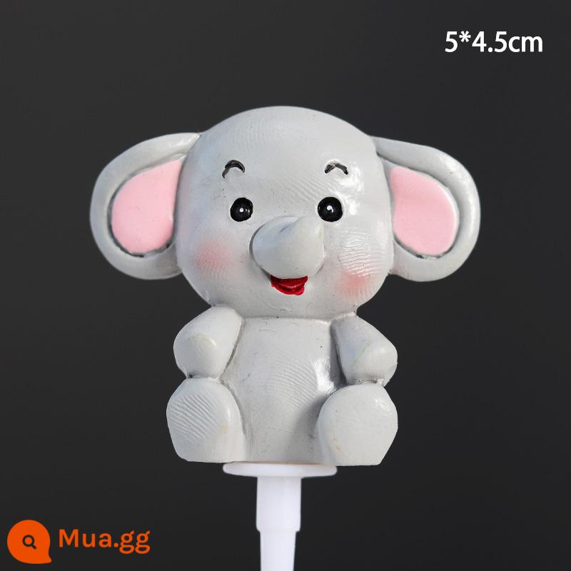 Trang trí bánh khủng long plug-in plug-in Tyrannosaurus rex nam sinh nhật bé một tuổi trẻ em Khủng long nhỏ kỷ Jura - Nhựa Elephant-2435 2 gói