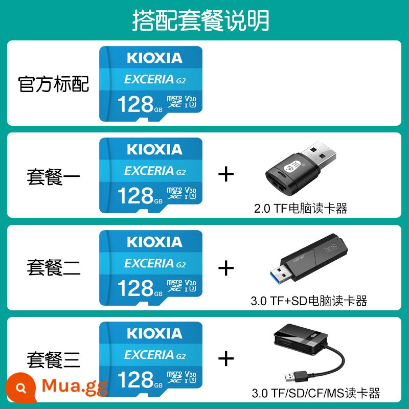 Thẻ nhớ Kaixia TF Thẻ nhớ 128G C10 ống kính chụp ảnh giám sát điện thoại di động lái xe đầu ghi thẻ nhớ Toshiba chính hãng U1 - Thẻ xanh TF 128G U3