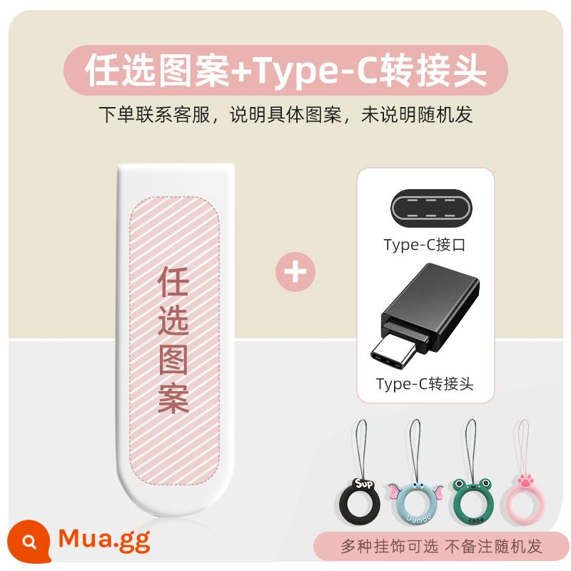 Nhà Yêu Nước Bút Bút USB Chính Hãng Chính Hãng 64G Tùy Chỉnh Tốc Độ Cao 32G Bộ Nhớ Lưu Trữ Máy Tính Dễ Thương Di Động màu Sắc - Mẫu tùy chỉnh + Bộ chuyển đổi Type-C