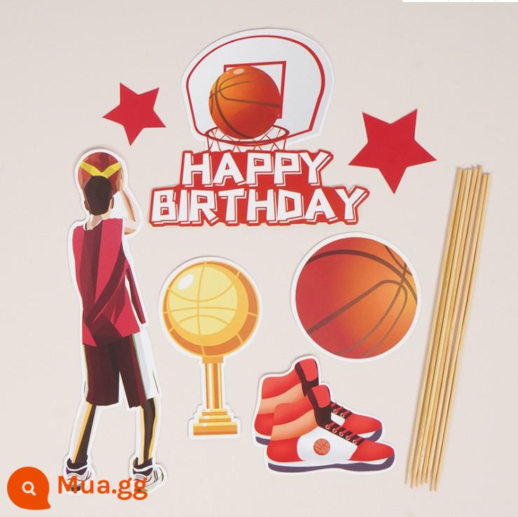 Slam Dunk Cậu Bé Bóng Rổ Trang Trí Bánh Sinh Nhật Rukawa Phong Vật Trang Trí Làm Bánh Giày Bé Trai Rổ Cắm - Bộ bóng rổ kiểu chèn ba 10 bộ