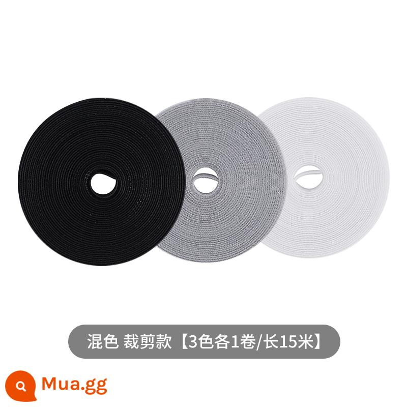 Cáp dữ liệu lưu trữ tạo tác Dây đeo Velcro máy tính đi kèm cáp có dây cáp cố định tổ chức máy tính để bàn tổ chức - Hỗn hợp màu cắt ra [một cuộn ba màu]