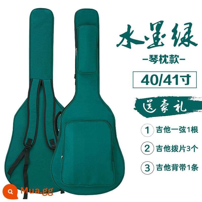 Vai Dày Túi Đàn Guitar Dân Gian 41 Inch 36/38/39/40 Inch Bé Trai Và Bé Gái Đa Năng Túi Đựng Đàn Guitar Ba Lô Túi - Mẫu gối 15mm-màu xanh mực 40/41 inch