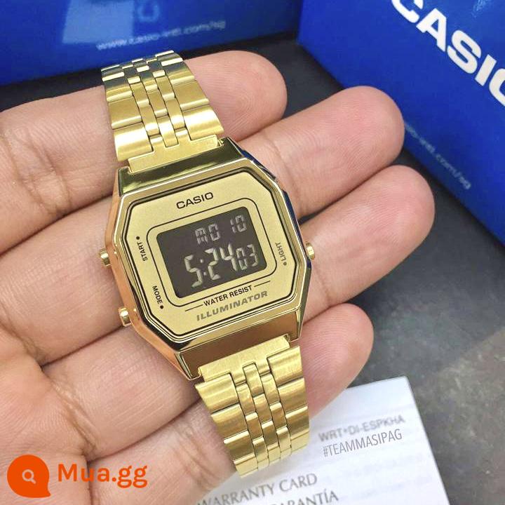 Đồng hồ CASIO cổ điển nhỏ màu bạc nugget phong cách retro mát mẻ hợp thời trang Nhật Bản và Hàn Quốc dành cho nam và nữ A168WEM-7D/2D - Đĩa vàng nữ LA680WGA-9B mặt vàng ngược