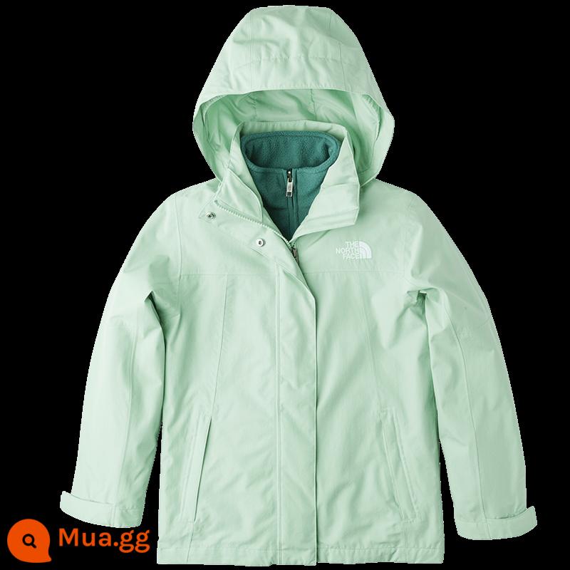 Quần áo trẻ em TheNorthFace cho bé trai và bé gái áo khoác lông cừu ba trong một chống thấm nước 23 mùa thu đông | 81RS - KIH/xanh