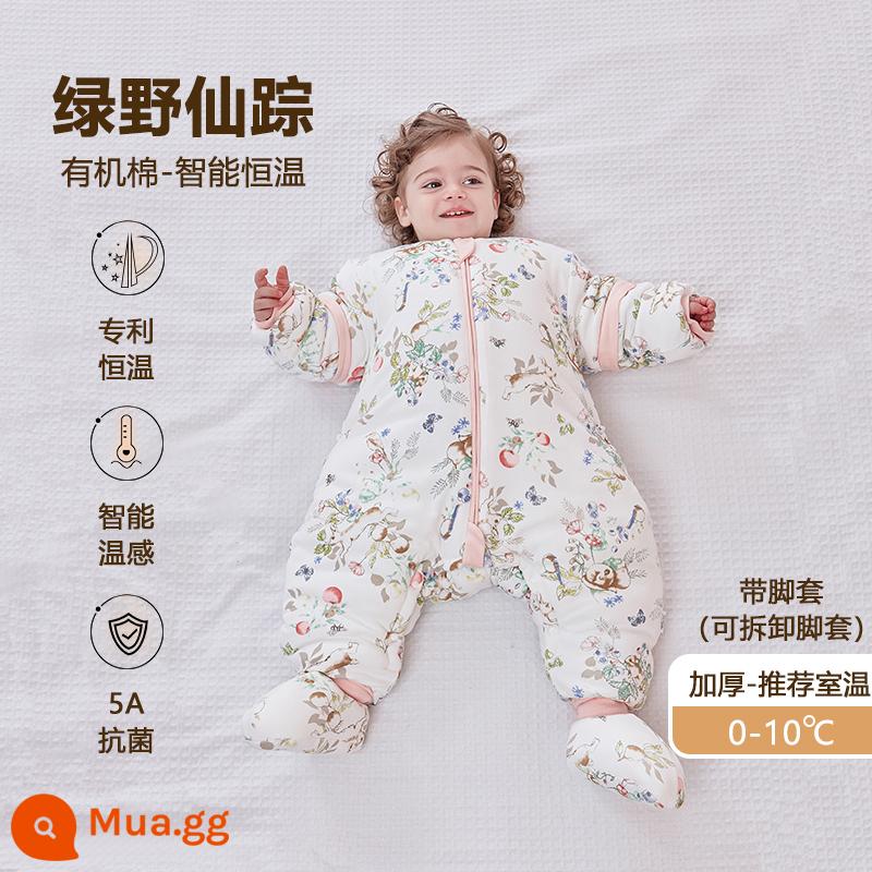 Túi ngủ cho bé Little Magic Arrow mùa xuân, mùa thu và mùa đông nhiệt độ không đổi bốn mùa phổ thông dành cho trẻ em Túi ngủ xẻ chân bằng vải cotton nguyên chất chống đá cho trẻ em - Cảm biến nhiệt độ trực quan [mô hình nhiệt độ không đổi] được làm dày bằng bịt chân Phù thủy xứ Oz (0-10oC)