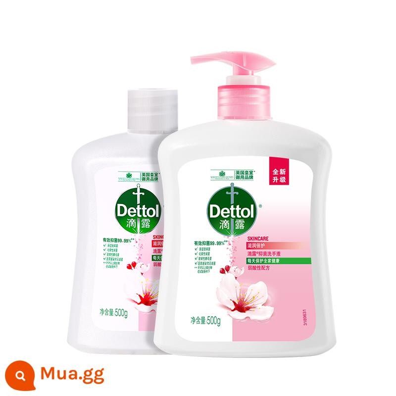 [Mua ngay] Nước rửa tay diệt khuẩn Dettol 500g*2 Chai Khuyến mãi cho trẻ em Gia đình Gói gia đình Chai dạng nhấn - Dưỡng ẩm 500g+500g nạp lại