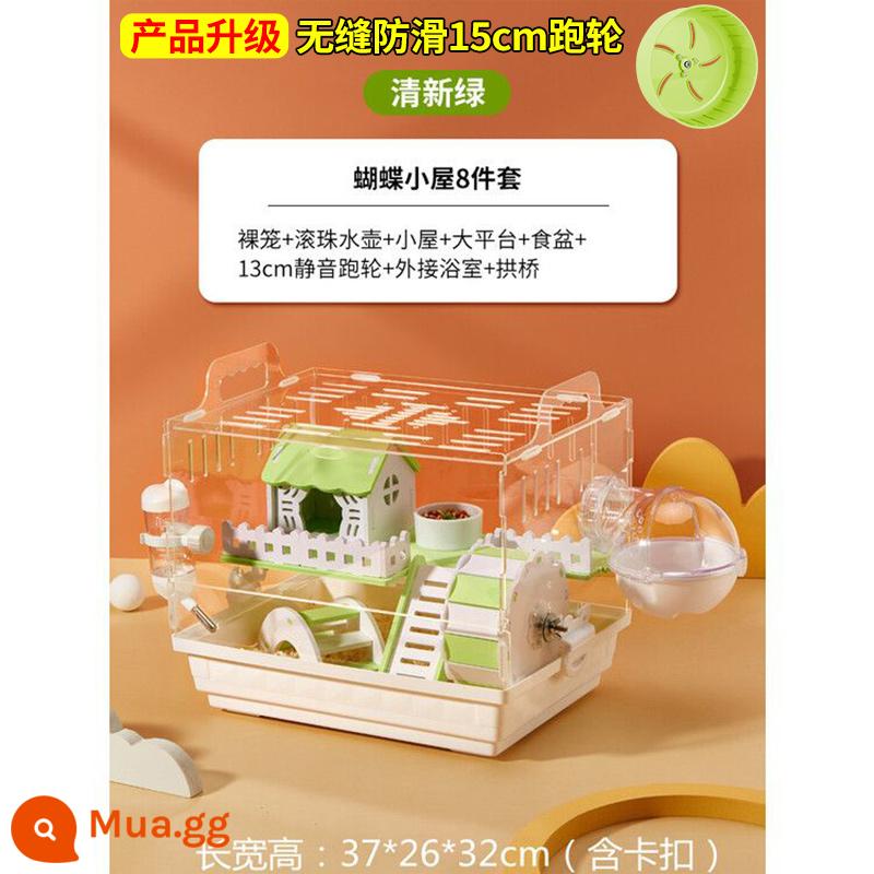 Lồng Hamster lồng gấu vàng đặc biệt biệt thự lớn giá rẻ hộp nhân giống acrylic 2 lớp cung cấp trọn bộ - [Ưu Đãi Đặc Biệt Mới] Bộ 8 Bộ Nhà Bướm Lồng Hamster Xanh Tươi