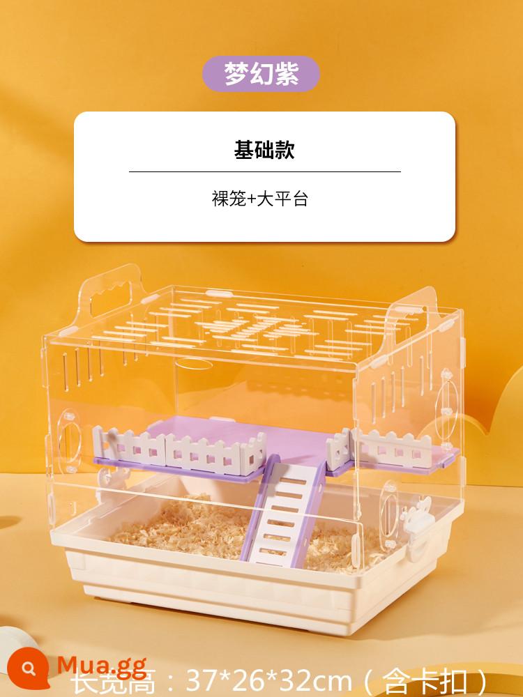 Lồng Hamster lồng gấu vàng đặc biệt biệt thự lớn giá rẻ hộp nhân giống acrylic 2 lớp cung cấp trọn bộ - Lồng trần màu tím và trắng huyền ảo (nền tảng miễn phí)