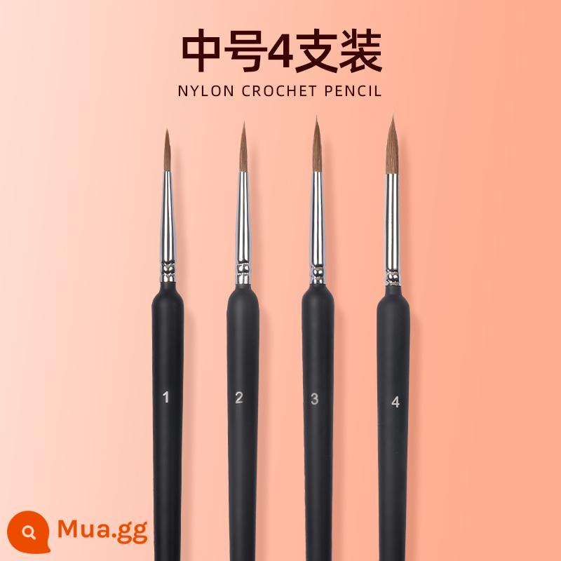 Wolf hook line pen bộ cọ siêu mịn vẽ bột màu acrylic Tranh Trung Quốc sơn dầu bột màu vẽ bề mặt màu nước cọ cọ mềm đầu nét vẽ sinh viên nghệ thuật đặc biệt sinh viên rất tốt sử dụng các nét để phác thảo tác phẩm cọ đẹp - Cỡ vừa/4 gói