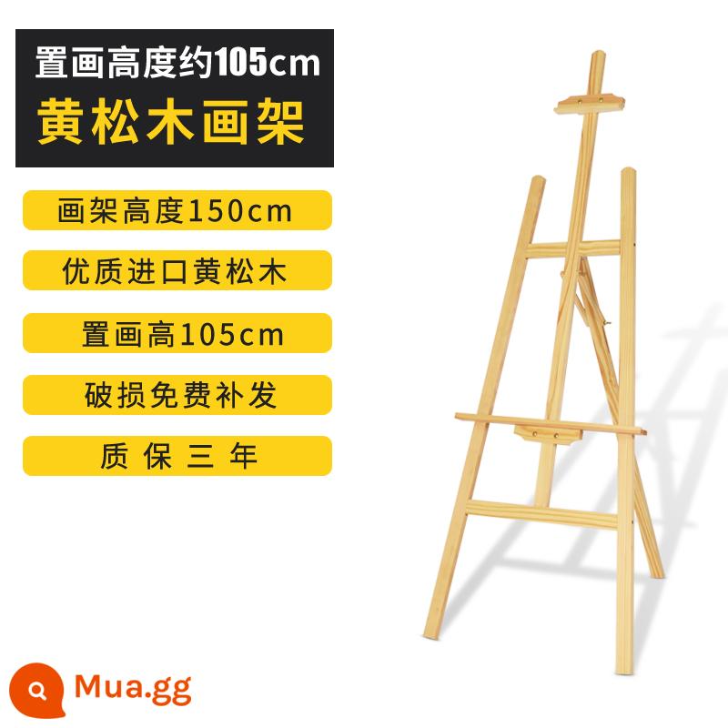 Gỗ nguyên khối Khung bảng KT khung quảng cáo khung áp phích khung tranh thiệp chào mừng đám cưới có thể điều chỉnh theo chiều dọc Giá đỡ màn hình POP hình tam giác treo khung ảnh khung hiển thị bảng kt sàn khung ảnh cưới khung hiển thị bằng gỗ - Giá vẽ gỗ thông vàng 1,5m