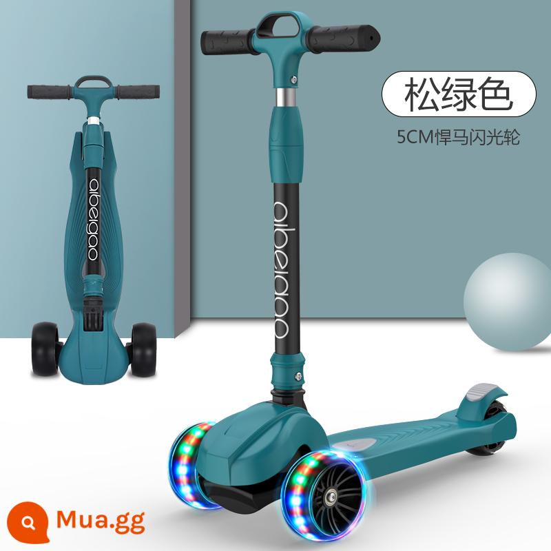 Xe trượt Scooter trẻ em 2-3-6-8 tuổi xe trượt 3 bánh flash bé trai và bé gái bé có thể nâng đồ chơi xe yo-yo - "Xanh đậm - khả năng chịu tải 500 catties" Bánh xe flash 5CM + tấm nylon hai lớp + tay lái hợp kim nhôm