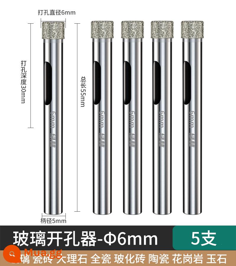 Rừng Xanh Kính Máy Khoan Gạch Men Đục Lỗ Đặc Biệt Đá Cẩm Thạch Nam Châm 6Mm Máy Khoan Kim Cương Máy Khoan Điện Lần Lượt - 6 mm (5 cái)