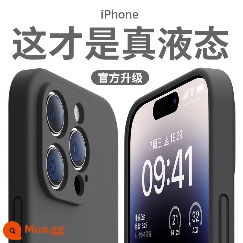 Thích hợp cho vỏ điện thoại di động Apple 14promax mới màu tím đậm iPhone13Pro silicone lỏng 12pm ống kính chống rơi toàn diện 11 màu trơn mẫu nữ cộng với cặp nam cao cấp đơn giản i - [Màu than chì] Ống kính bao gồm tất cả và chống rơi