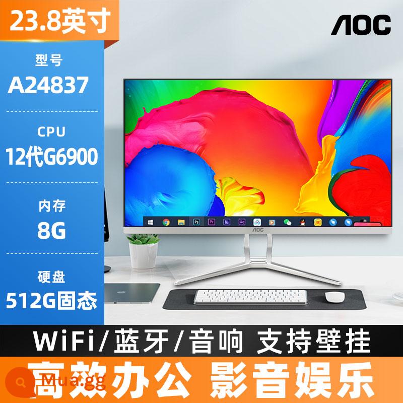 Máy tính AOC all-in-one Máy chủ để bàn 24 inch 27 full set 837 series 12 Core online đẳng cấp tại gia i3i5i7 văn phòng doanh nghiệp mua sắm game siêu mỏng cao cấp với ASUS Lenovo Apple - 24 inch [âm thanh và video gia đình] tần số cao thế hệ thứ 12 G6900/8G/512G