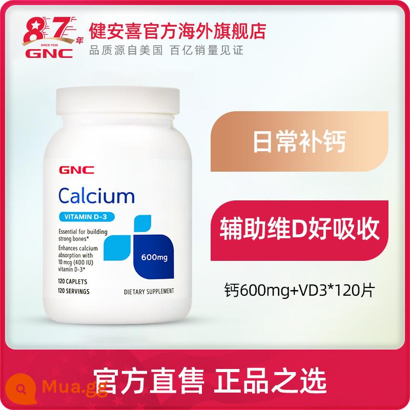 gnc Jiananxi Hoa Kỳ nhập khẩu viên canxi canxi dạng lỏng vitamin D3 canxi citrate bổ sung canxi cho phụ nữ trung niên và cao tuổi - Canxi 600mg+VD3*120 viên