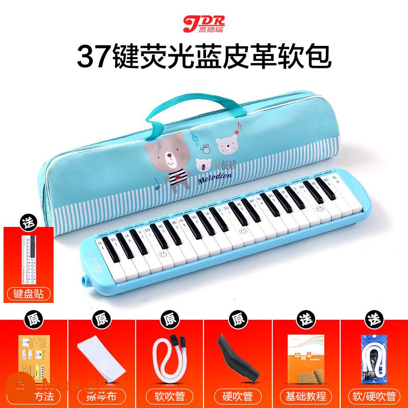 Đàn organ miệng Jiade Rui 37 phím 32 phím dành cho người mới bắt đầu học sinh tiểu học chơi nhạc cụ gió chuyên nghiệp cho trẻ nhỏ và bé gái - [Trọn bộ quà tặng] Bộ 37 phím huỳnh quang màu xanh