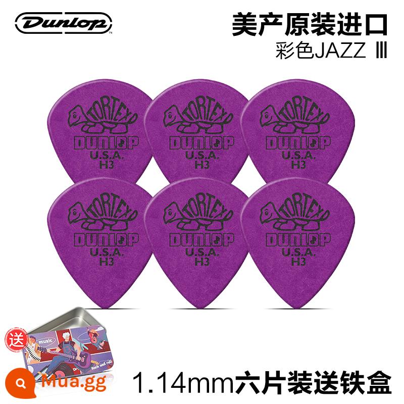 12 miếng gảy đàn Dunlop đàn guitar điện Dunlop chơi nhanh chống trượt đàn guitar dân gian gảy đàn jazz chú rùa nhỏ - 6 miếng|Rùa màu|1.14mm