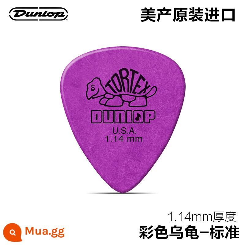 Dunlop Dunlop con rùa nhỏ đàn guitar điện gỗ chọn ballad quả bom tốc độ chống trượt chống mài mòn strumming mờ lò xo mảnh - Tím 1.14mm