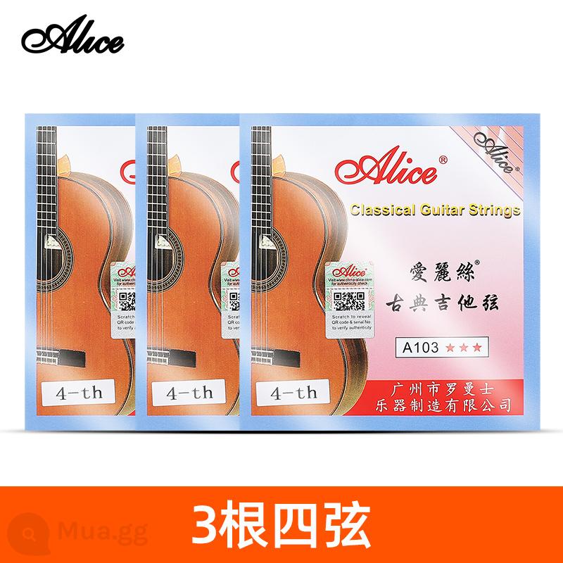 Bộ 6 dây đàn guitar cổ điển Alice 1-6 dây 1 dây nylon đơn phụ kiện đàn guitar cổ điển - 3 bốn dây