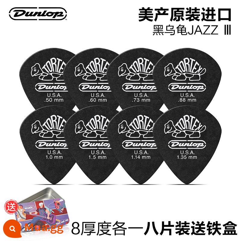 12 miếng gảy đàn Dunlop đàn guitar điện Dunlop chơi nhanh chống trượt đàn guitar dân gian gảy đàn jazz chú rùa nhỏ - 8 miếng|Rùa đen (mỗi miếng 8 miếng cho độ dày)