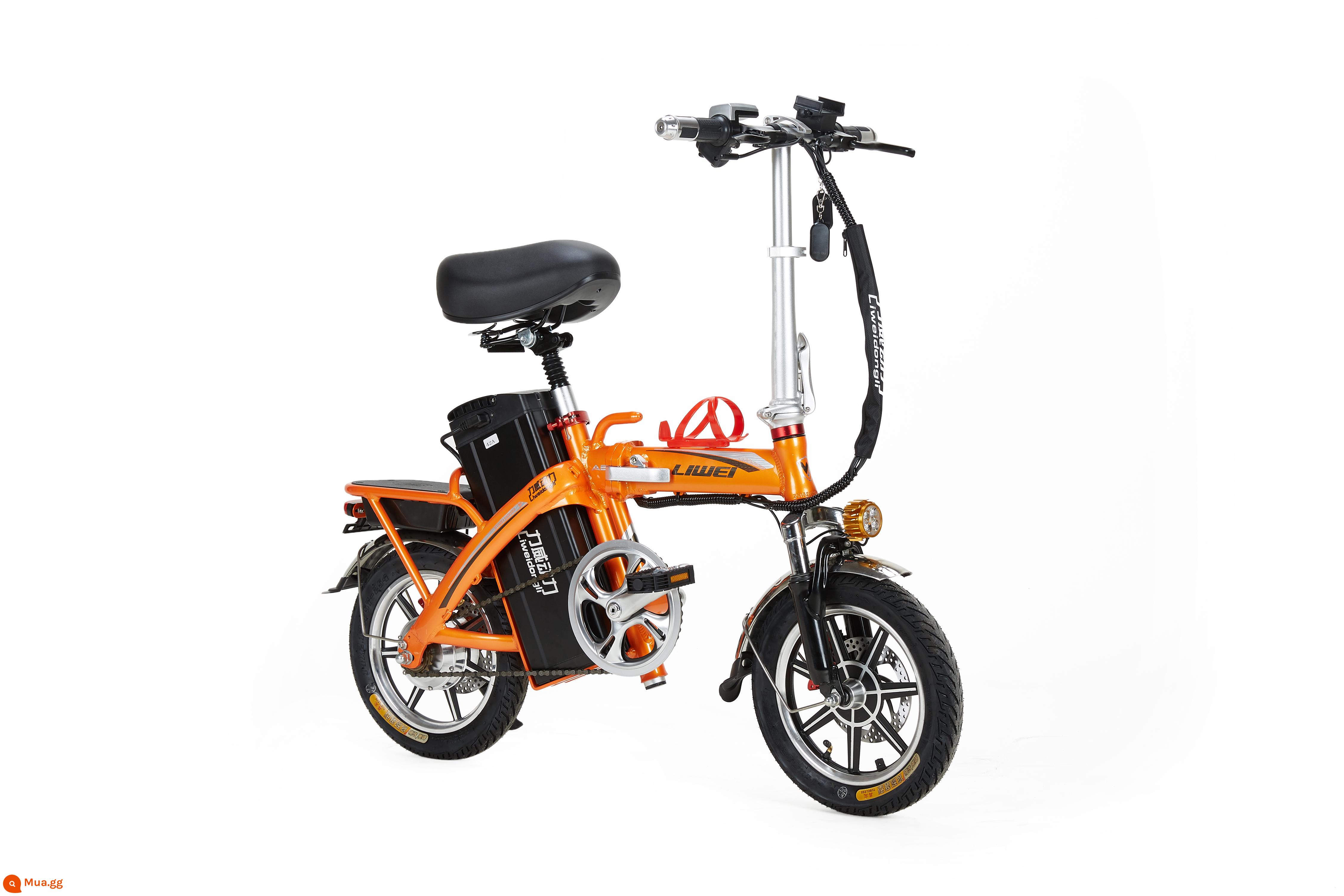 Liwei Electric Driving Folding Xe điện 14 inch Di động Xe đạp điện gấp di động - Phiên bản cổ điển 55an màu cam