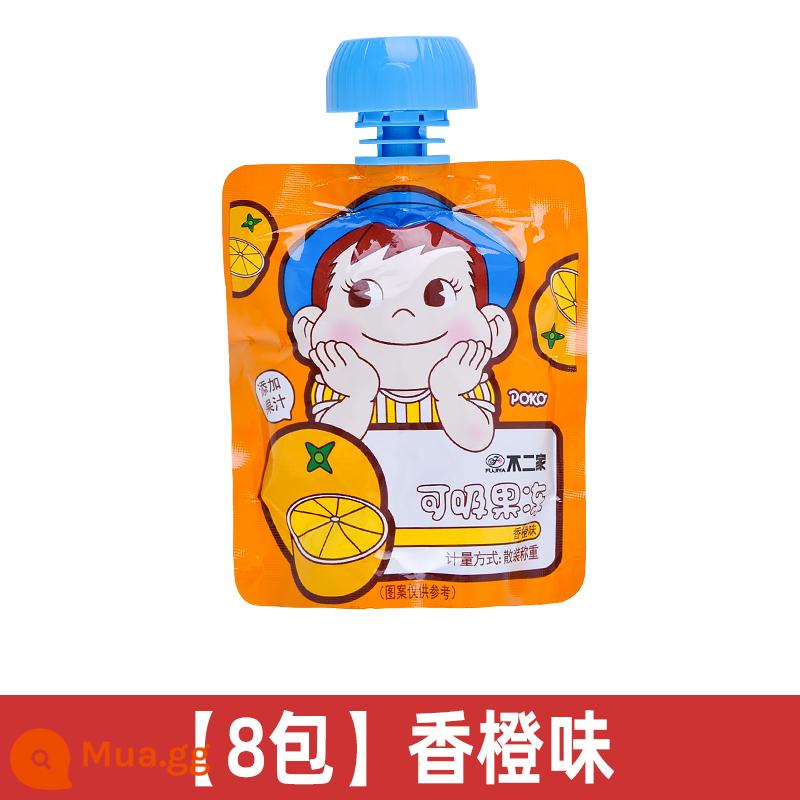 Buerjia Sucking Jelly Ngày của trẻ em Đồ ăn nhẹ Đồ uống Pudding có thể hút Trẻ em mẫu giáo Chia sẻ quà tặng Bán buôn - [8 gói]Hương cam