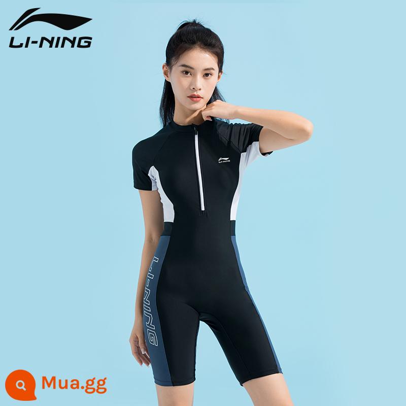 Đồ Bơi Li Ning Đầm Mùa Xuân Nữ 2022 Mới Phong Cách Bùng Nổ Cho Thấy Mỏng Che Béo Bụng Bé Gái Bảo Thủ Đồ Bơi - [095 Đồ bơi một mảnh dài đến đầu gối màu đen và trắng] Khuyến nghị bán chạy 2023