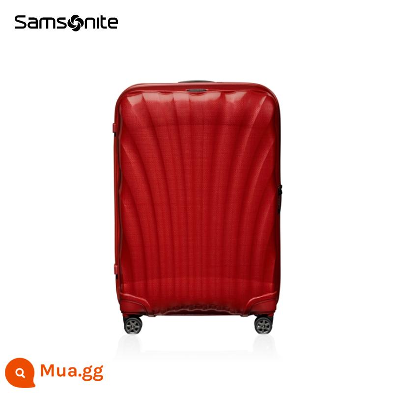 Yang Yang cùng phong cách, Yu Shuxin cùng phong cách, hộp vỏ Samsonite, vali của hồi môn, hộp xe đẩy, vali bền CS2 - màu đỏ