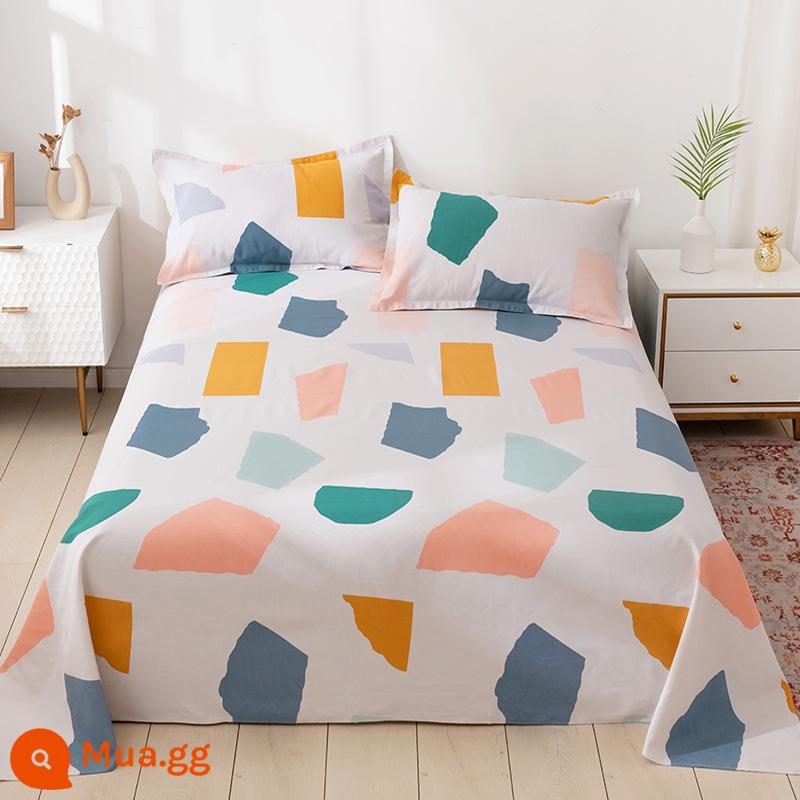 Cotton Cũ Vải Thô Đơn Dày 1.5 M Đôi Ký Túc Xá Sinh Viên Giường Đơn Mùa Hè Chăn Bộ 3 - Sơn màu trắng nhạt