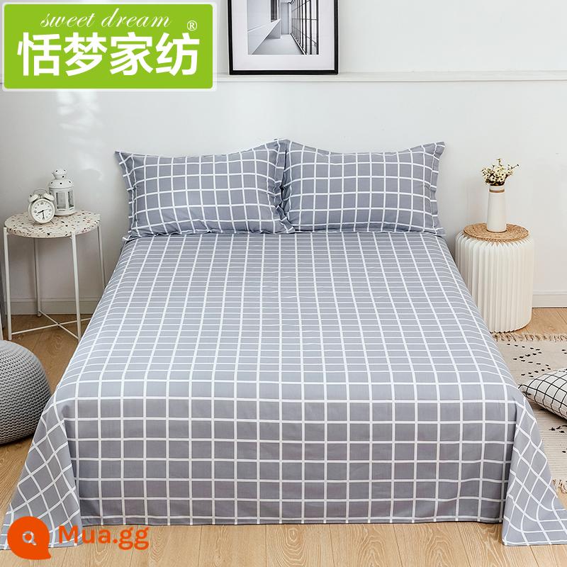 100% cotton ga trải giường đơn mảnh cotton nguyên chất ký túc xá sinh viên nam giường đôi dày 1,5 m chăn - Màu xám chất lượng tốt