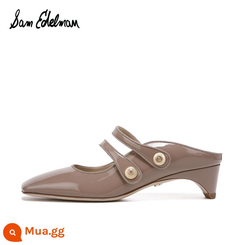 SAMEDELMAN2022 mùa thu đầu vuông retro dày nhỏ với giày nữ Mary Jane giày đơn MCKENNA - màu nâu sẫm