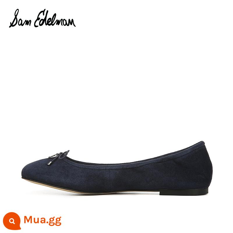 SAM EDELMAN2022 mùa thu đế phẳng đế mềm thoải mái múa ba lê giày đơn nữ FELICIA - LH416 xanh navy (da cừu xẻ, nên chọn lớn hơn một size)