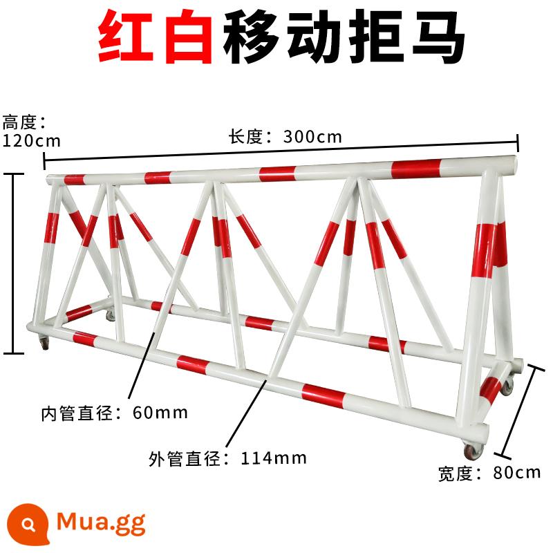 Từ chối rào chắn ngựa lan can di động cổng trường mẫu giáo hàng rào chống va chạm chặn người có bánh xe theo hàng rào cách ly ngựa cây xăng - 114-60 ống sơn trắng và màng đỏ giá mỗi mét