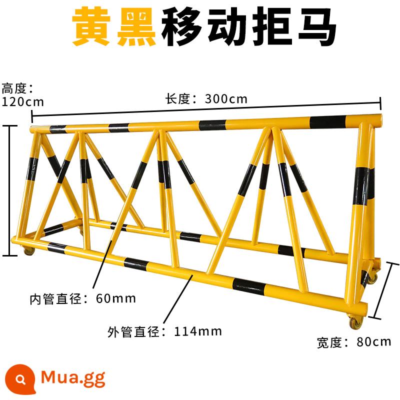 Từ chối rào chắn ngựa lan can di động cổng trường mẫu giáo hàng rào chống va chạm chặn người có bánh xe theo hàng rào cách ly ngựa cây xăng - 114-60 ống màng sơn đen màu vàng giá mỗi mét