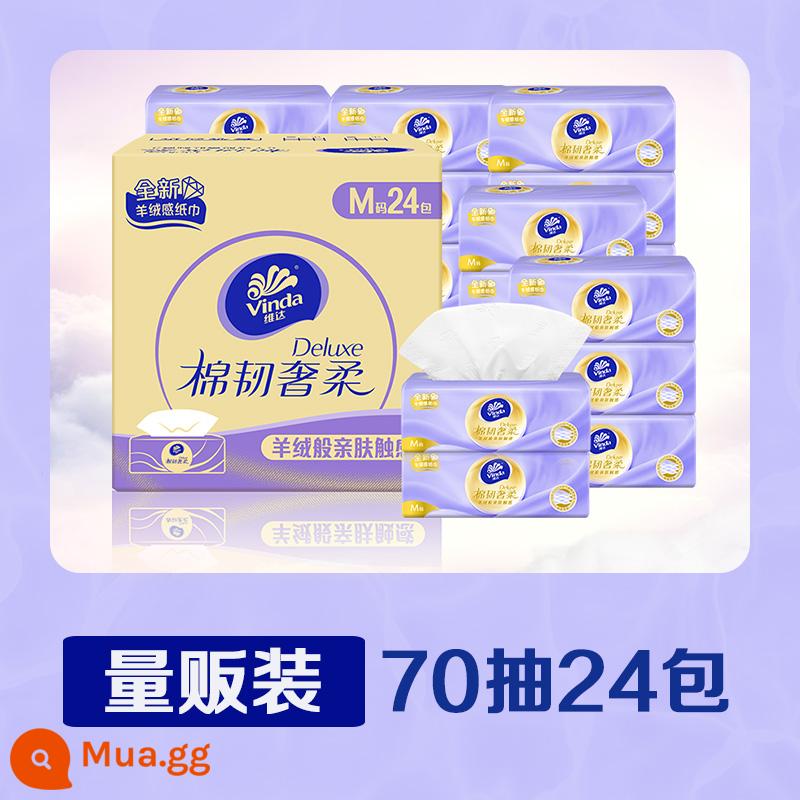 Vinda Cashmere Tissue Cotton Tough Luxury Soft Giấy vệ sinh có thể chiết xuất Kích thước M 80 Bơm 20 Gói Khăn giấy gia đình FCL giá cả phải chăng - gói ba