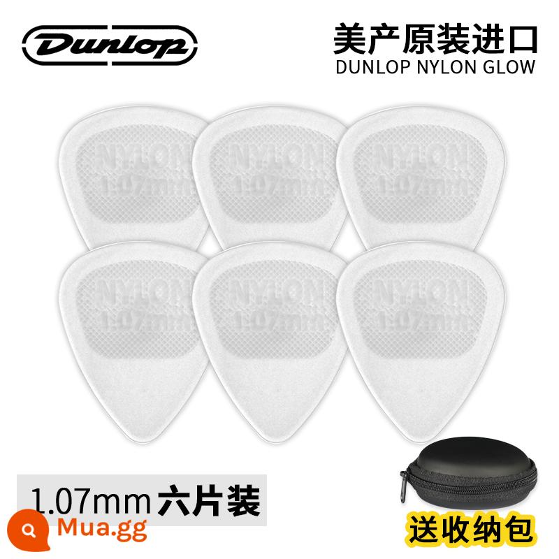 Gậy đàn 6 múi Dunlop Đàn guitar Dunlop pick đàn guitar dân gian nylon dạ quang siêu mềm chống trơn trượt - Gói sáu mảnh 446R_1.07 dạ quang