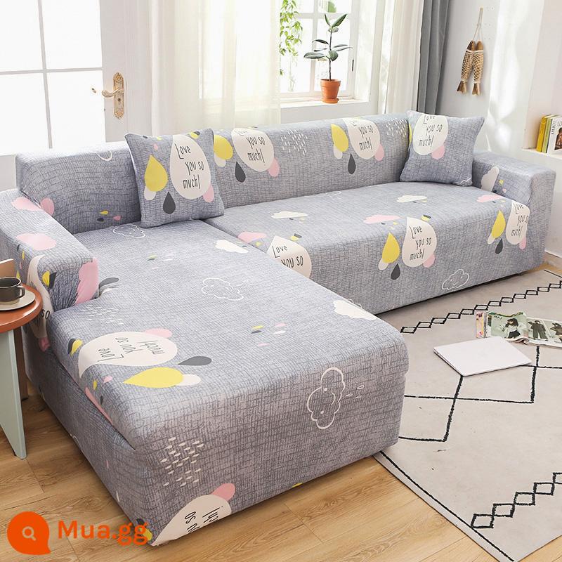 Nanjiren Lụa Sữa Thun Ghế Sofa Tất Cả Bao Gồm Đa Năng Chống Mèo Xước Chống Trơn Trượt Ghế Sofa Đa Năng Bọc Vải - Mưa bạn gặp