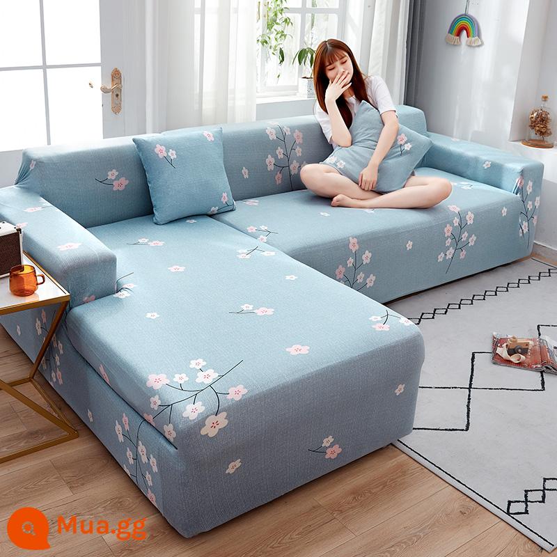 Nanjiren Lụa Sữa Thun Ghế Sofa Tất Cả Bao Gồm Đa Năng Chống Mèo Xước Chống Trơn Trượt Ghế Sofa Đa Năng Bọc Vải - hoa anh đào lãng mạn