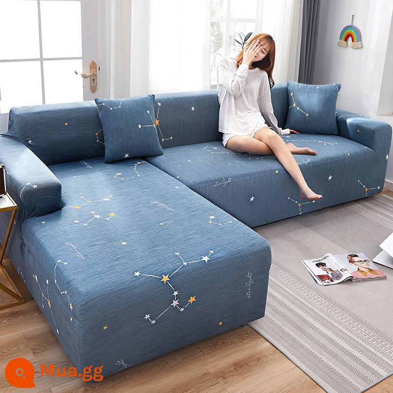 Nanjiren Lụa Sữa Thun Ghế Sofa Tất Cả Bao Gồm Đa Năng Chống Mèo Xước Chống Trơn Trượt Ghế Sofa Đa Năng Bọc Vải - đêm đầy sao