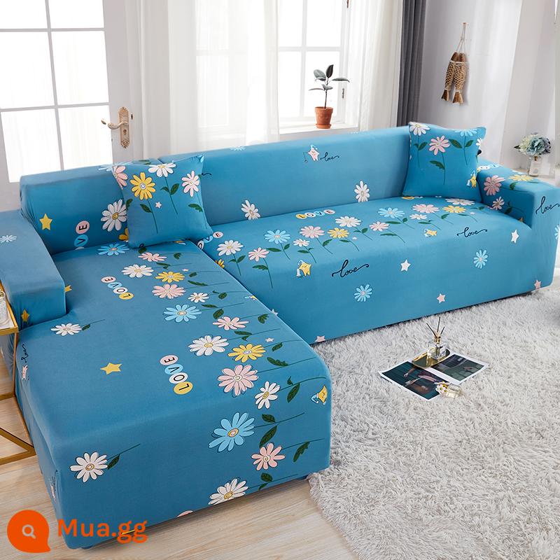 Nanjiren Lụa Sữa Thun Ghế Sofa Tất Cả Bao Gồm Đa Năng Chống Mèo Xước Chống Trơn Trượt Ghế Sofa Đa Năng Bọc Vải - Hoa đang nở