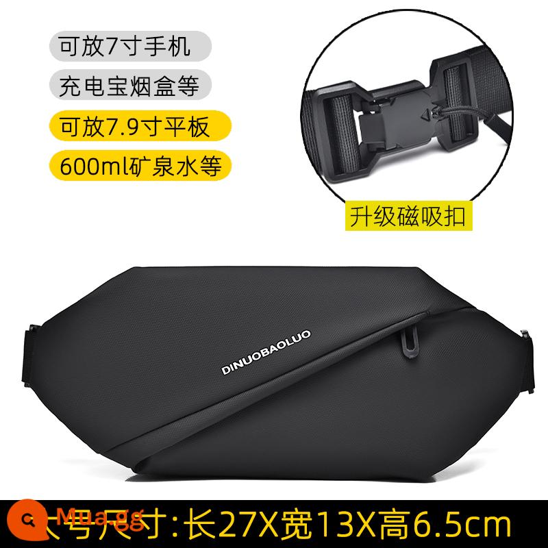 Túi đeo trước ngực nam, túi đeo chéo, túi đựng điện thoại, túi nhỏ, túi đeo chéo, túi đeo thắt lưng, túi đeo vai, túi thời trang, ba lô, túi đeo chéo, túi xách nam - Khóa từ lớn toàn màu đen được nâng cấp