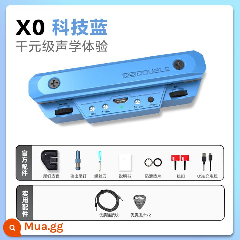 ĐÔI Đàn Guitar Bán X0 Chơi Tàu Debo Miễn Phí Khoan Gỗ Dân Gian Điện Hộp Nhạc Cụ Ghi Âm Bluetooth Không Dây X2 - X0 Technology Blue [bán tải kép] đạt tiêu chuẩn + cáp kết nối + pick