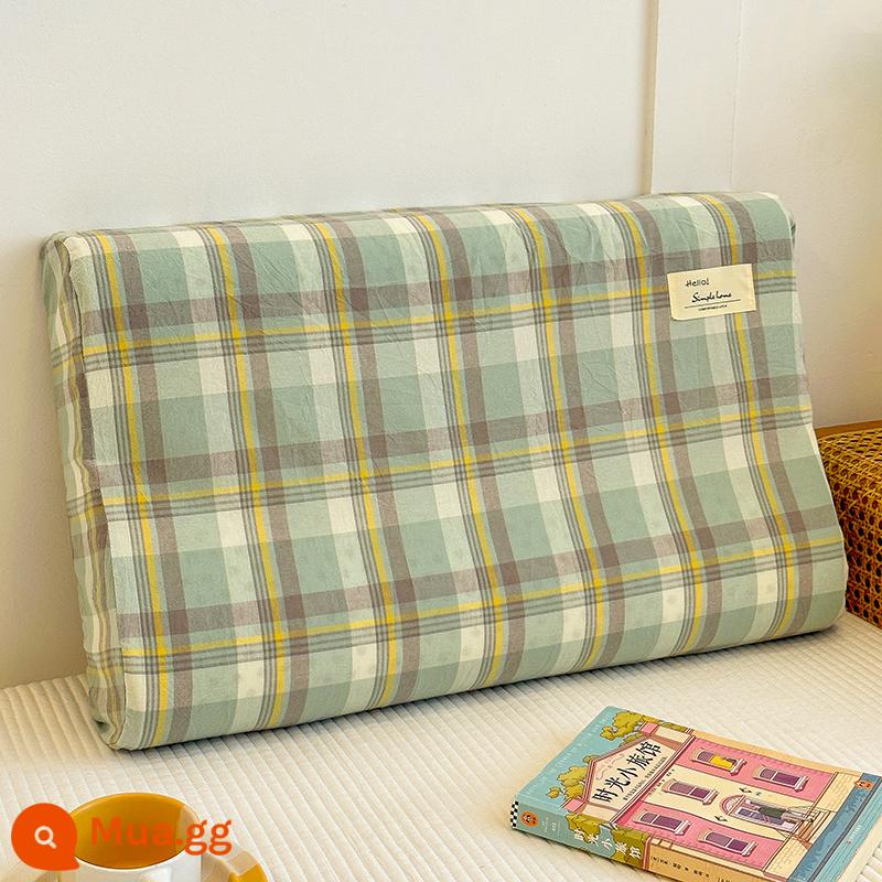 INS sản phẩm tốt vỏ gối cao su một đôi vỏ gối cao su cotton 60x40 cotton giặt sạch trẻ em cotton nguyên chất 50x30 - ☆ Vỏ gối cao su cotton [Jianxi Green] một đôi