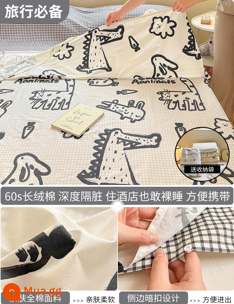 Cotton bẩn túi ngủ khách sạn xách tay du lịch tàu ngủ hiện vật ga trải giường cotton vỏ chăn chuyến đi công tác khách sạn - Graffiti Paradise (Túi ngủ) - Tặng kèm túi đựng đồ cùng kiểu dáng