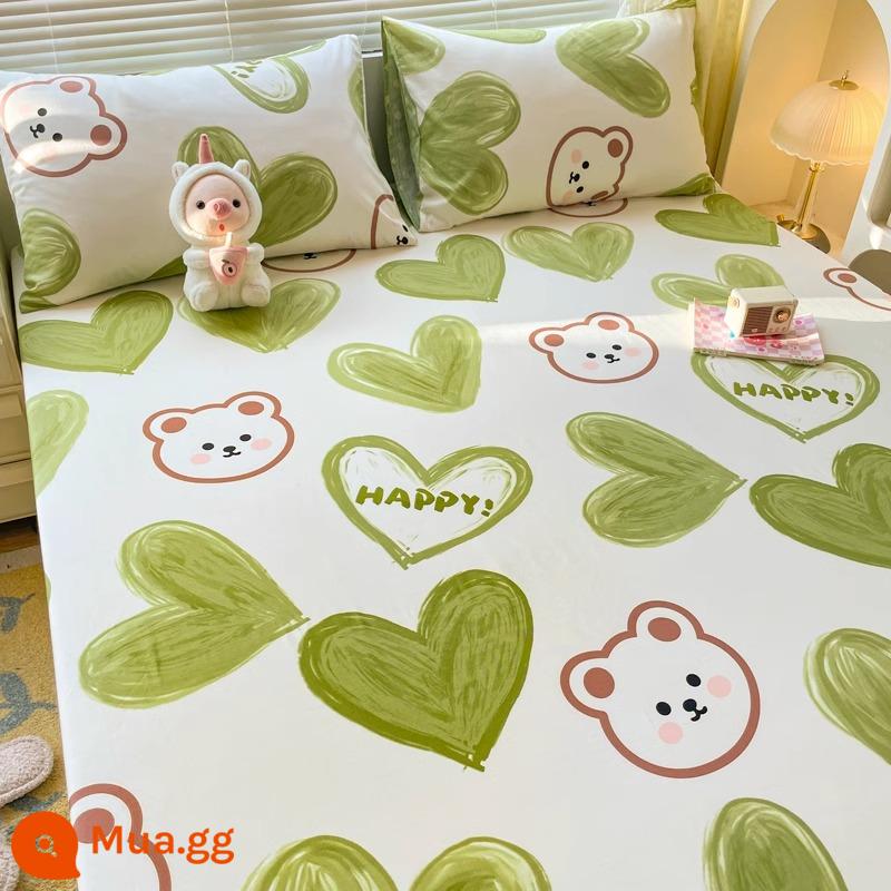 Dễ thương dành cho trẻ em ga trải giường bằng cotton nguyên chất một mảnh cotton 100 ký túc xá ga trải giường đơn được trang bị ga gối 1,5m 2 bộ ba mảnh 8 - em bé