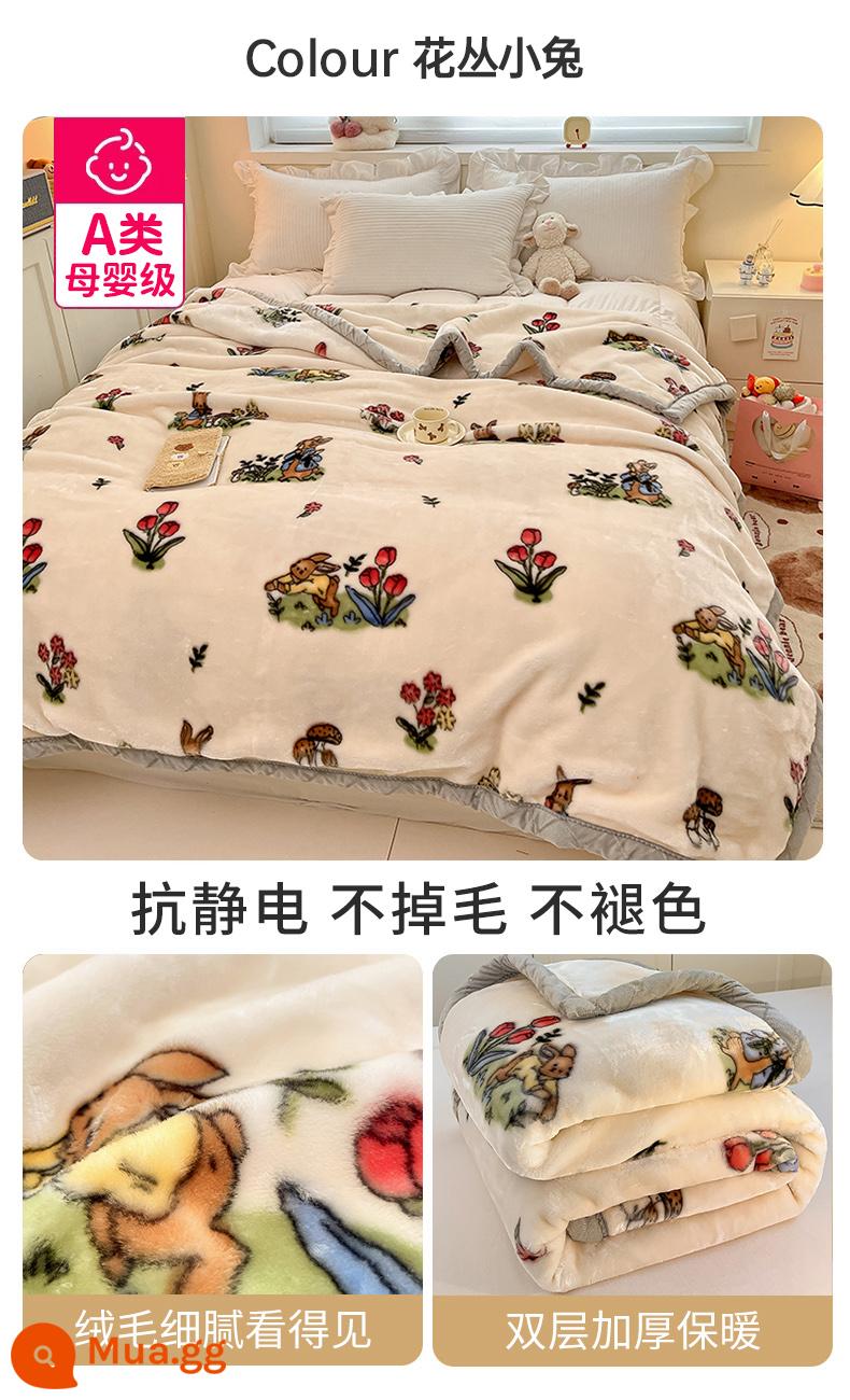 Raschel chăn dày mùa thu và mùa đông san hô ấm flannel chăn đơn ký túc xá sinh viên giường với chăn - Huazong Little Rabbit [bộ đồ giường dày hai lớp, hai mục đích]