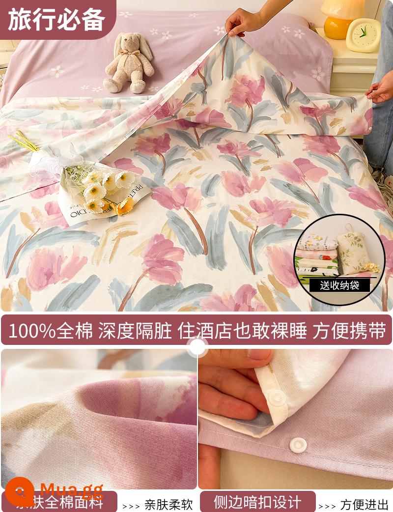 Cotton bẩn túi ngủ khách sạn xách tay du lịch tàu ngủ hiện vật ga trải giường cotton vỏ chăn chuyến đi công tác khách sạn - Nước hoa thơm (túi ngủ) - đi kèm túi bảo quản tương tự