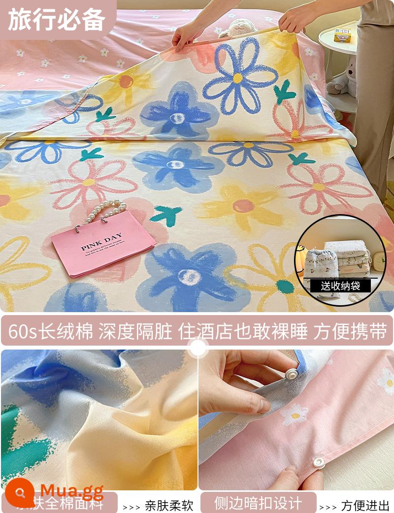 Cotton bẩn túi ngủ khách sạn xách tay du lịch tàu ngủ hiện vật ga trải giường cotton vỏ chăn chuyến đi công tác khách sạn - Quan niệm nghệ thuật tranh sơn dầu (túi ngủ)-gửi cùng túi đựng